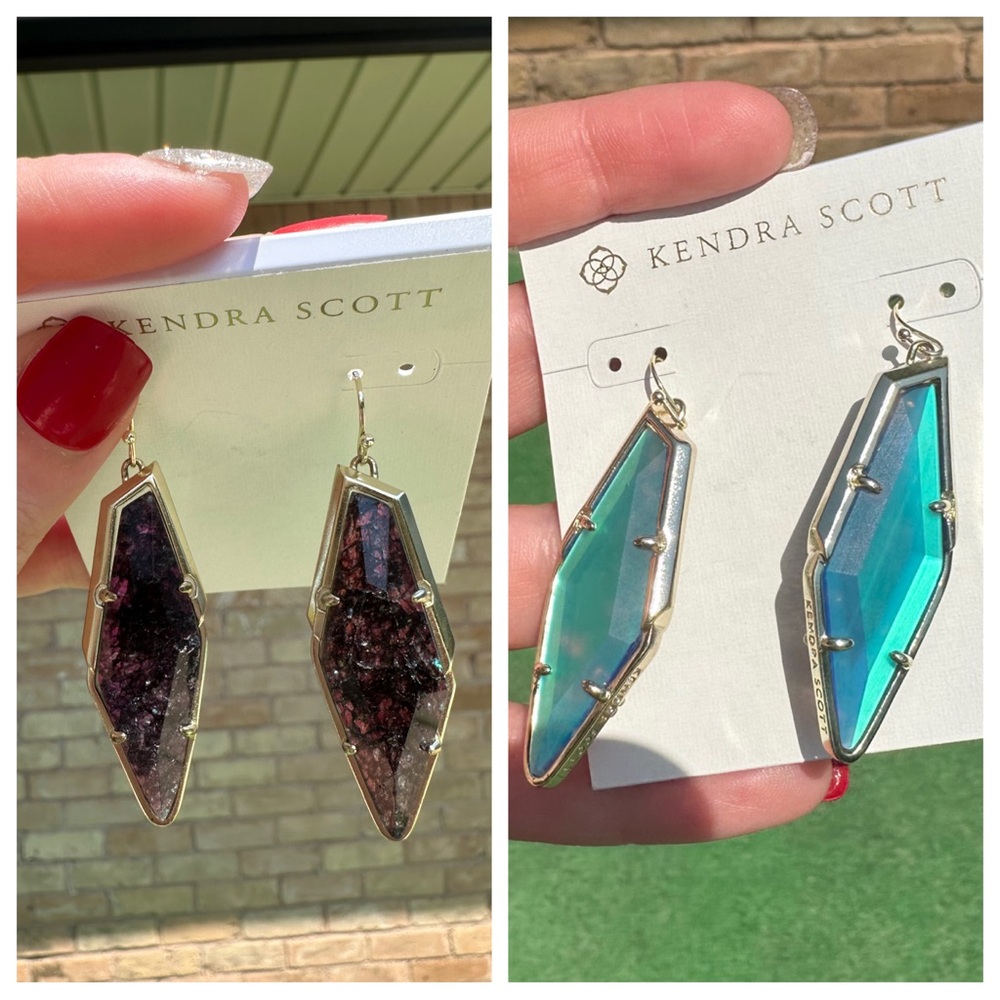 Kendra Scott double sided purple black aqua limited edition earrings